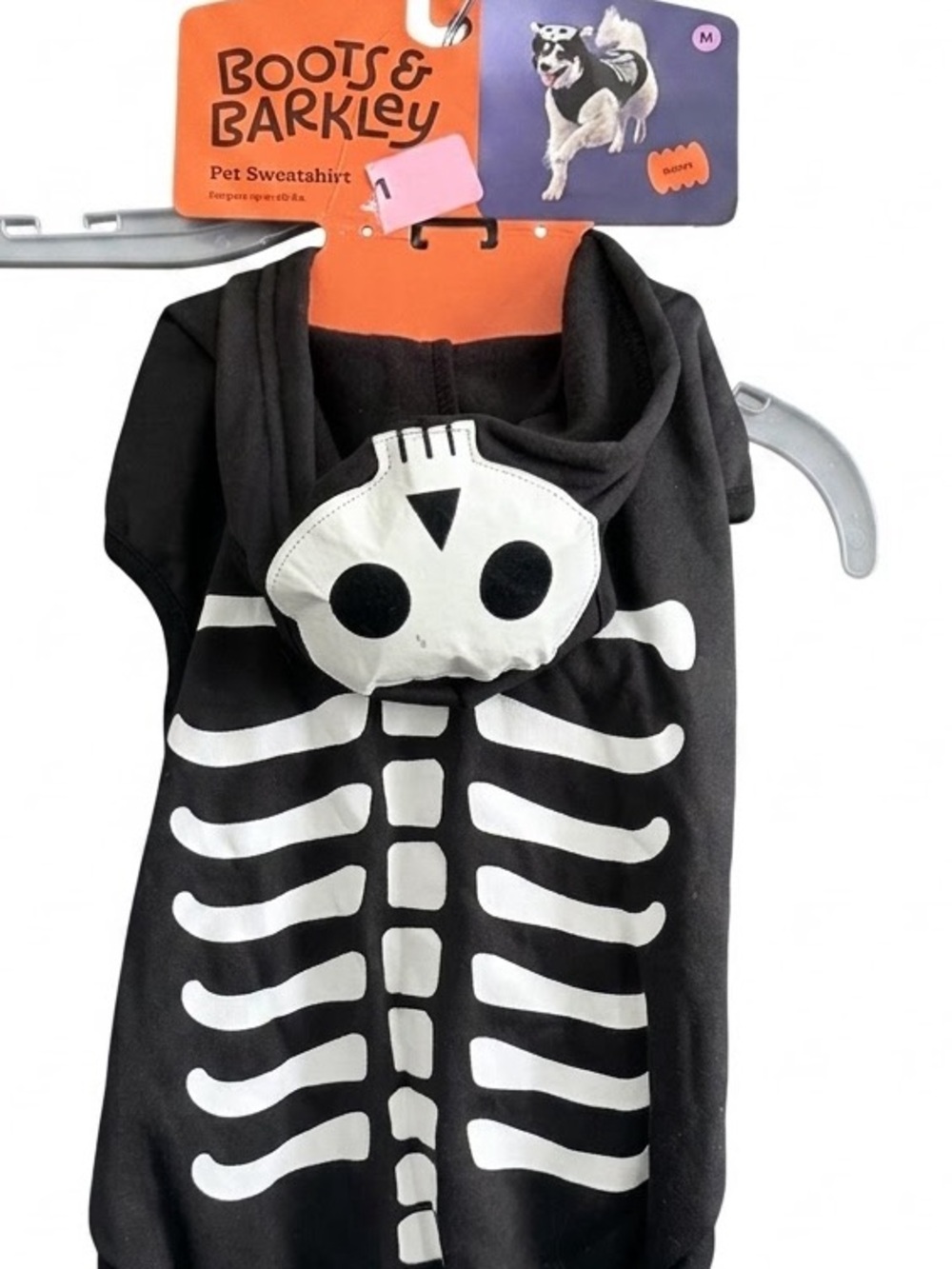 Boots & Barkley Black and White Skeleton Pet Sweatshirt